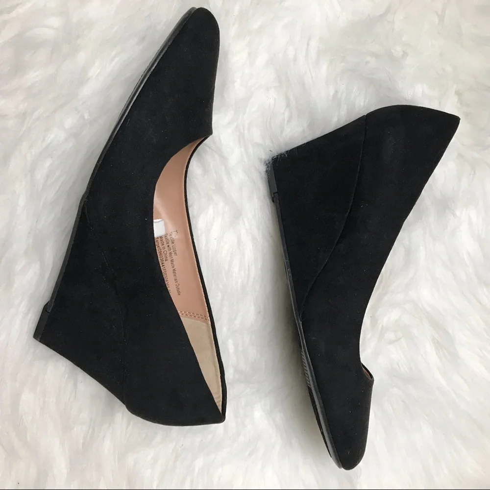 A New Day Wedge Slide On Shoes Black Size 7.5